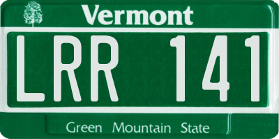 VT license plate LRR141
