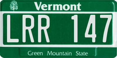 VT license plate LRR147