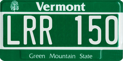 VT license plate LRR150