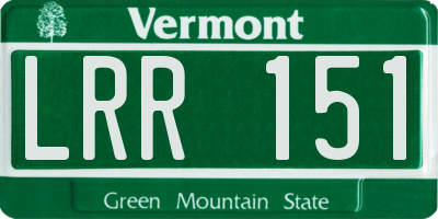 VT license plate LRR151