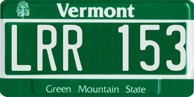 VT license plate LRR153