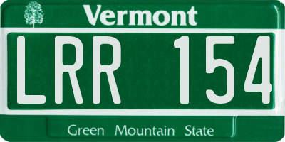 VT license plate LRR154