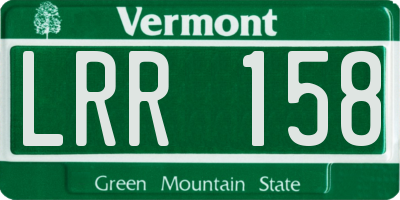 VT license plate LRR158