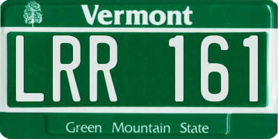 VT license plate LRR161