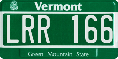 VT license plate LRR166