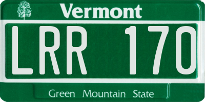 VT license plate LRR170