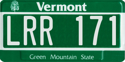 VT license plate LRR171
