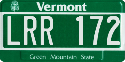 VT license plate LRR172