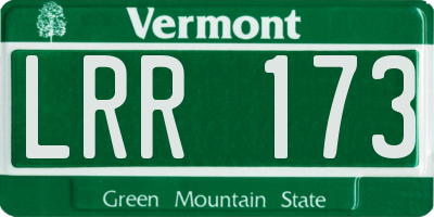 VT license plate LRR173