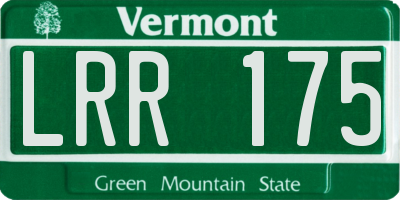 VT license plate LRR175