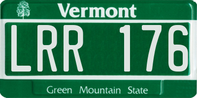 VT license plate LRR176