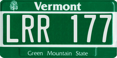 VT license plate LRR177