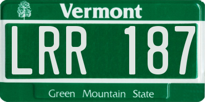 VT license plate LRR187