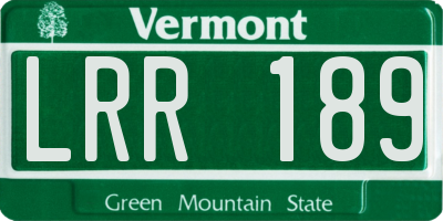 VT license plate LRR189