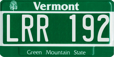VT license plate LRR192