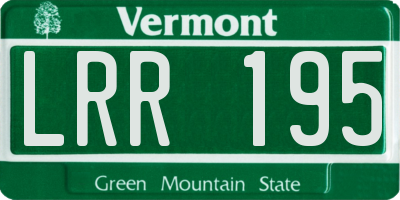 VT license plate LRR195
