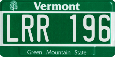 VT license plate LRR196