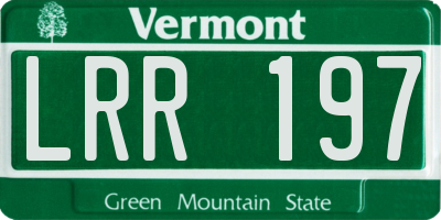 VT license plate LRR197