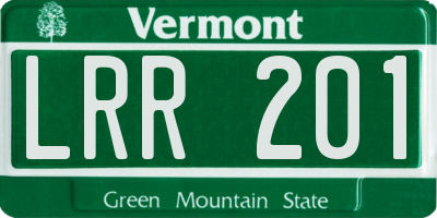 VT license plate LRR201