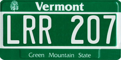 VT license plate LRR207