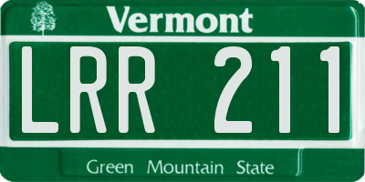 VT license plate LRR211