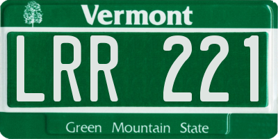 VT license plate LRR221
