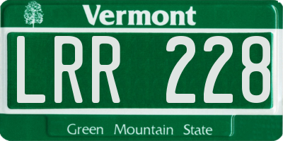 VT license plate LRR228