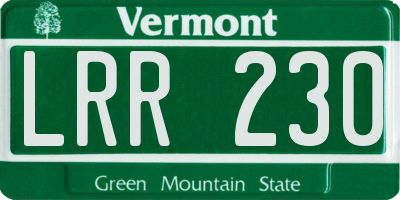 VT license plate LRR230