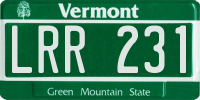 VT license plate LRR231