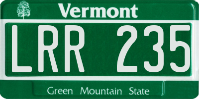 VT license plate LRR235