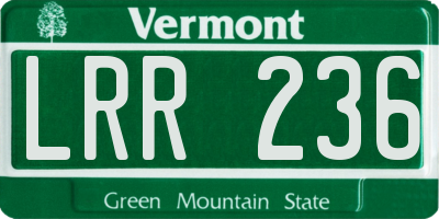 VT license plate LRR236