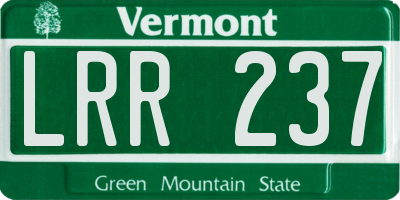 VT license plate LRR237