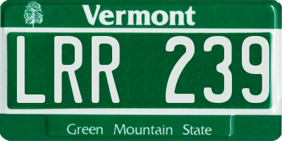 VT license plate LRR239