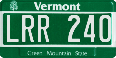 VT license plate LRR240