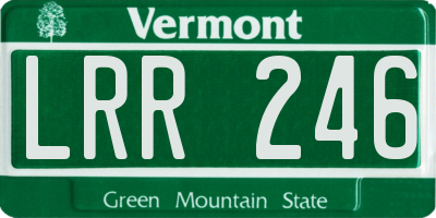 VT license plate LRR246