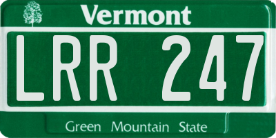 VT license plate LRR247