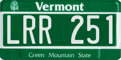VT license plate LRR251
