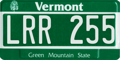 VT license plate LRR255