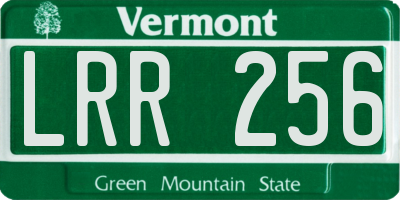 VT license plate LRR256