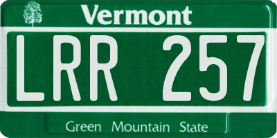 VT license plate LRR257