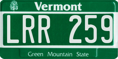 VT license plate LRR259