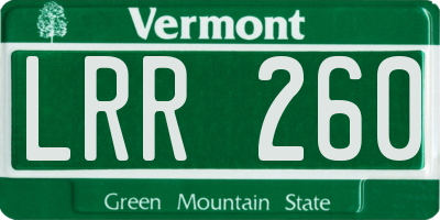 VT license plate LRR260
