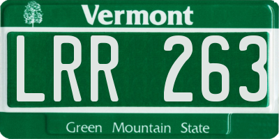 VT license plate LRR263