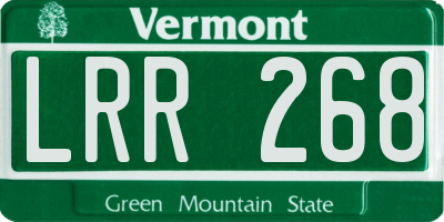 VT license plate LRR268