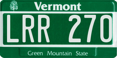 VT license plate LRR270