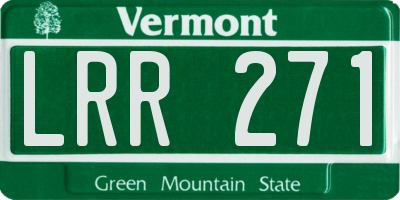 VT license plate LRR271