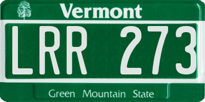 VT license plate LRR273