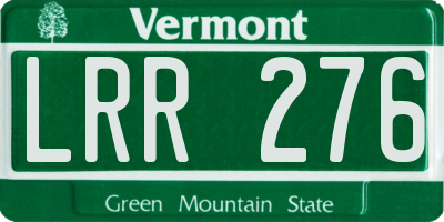 VT license plate LRR276