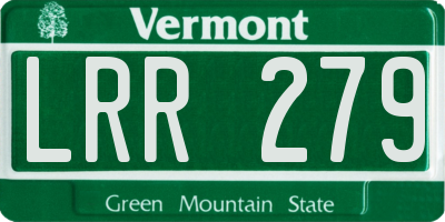 VT license plate LRR279