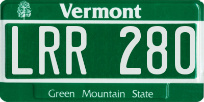 VT license plate LRR280